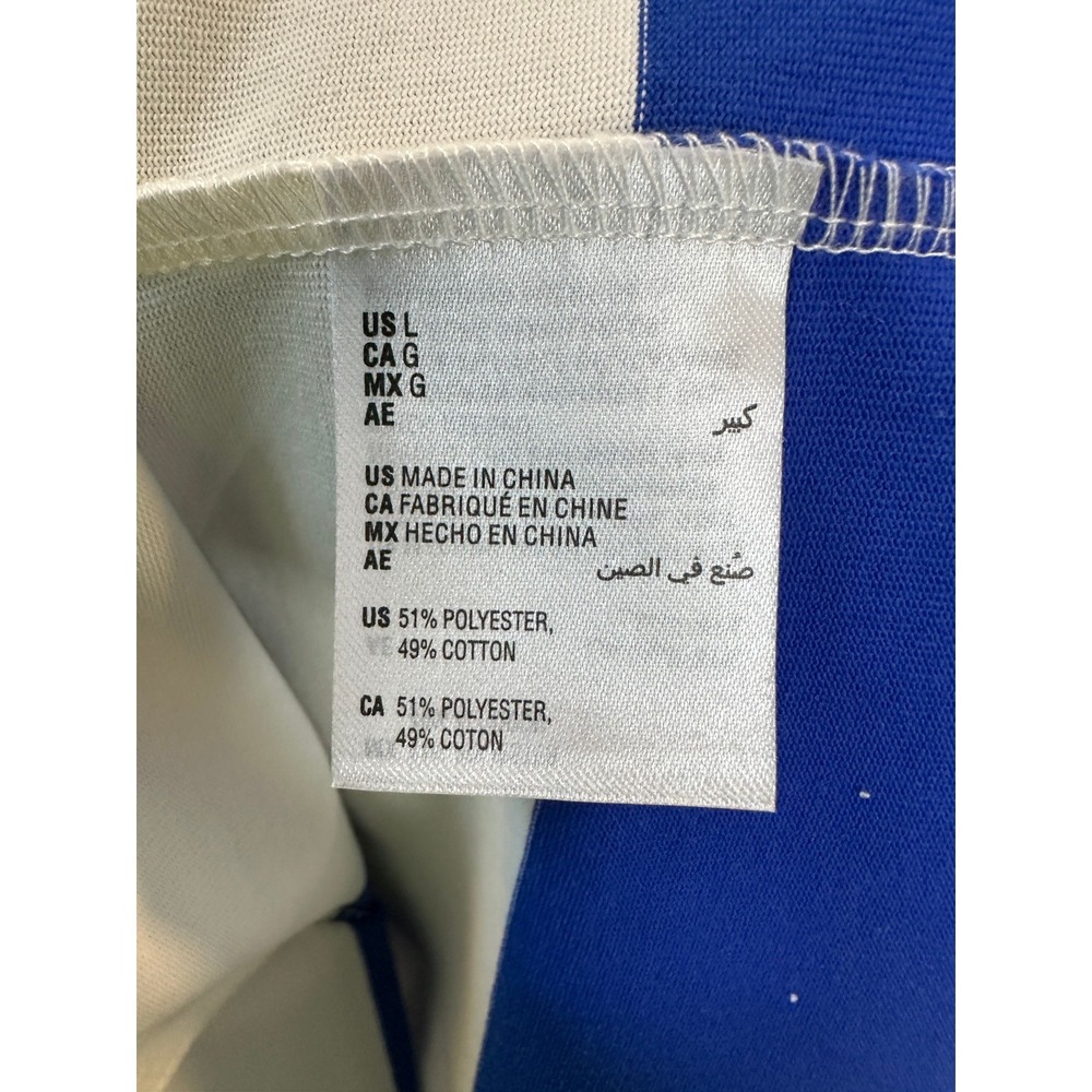 NEW On 34th Ringer Trim Sleeveless Knit Midi Dress Cobalt Blue Wht Stripe Large - Picture 12 of 15